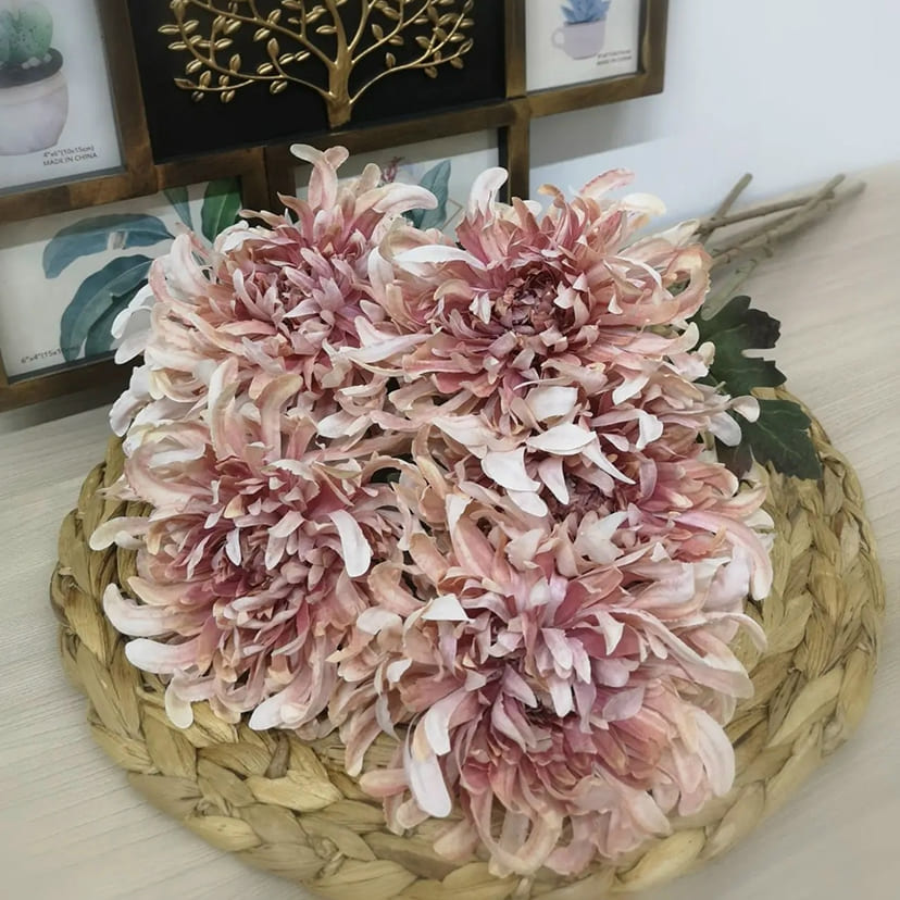 Искусственные цветы в Нефтегорске | Цветок искусственный «Хризантема», персиково-розовая, одиночный