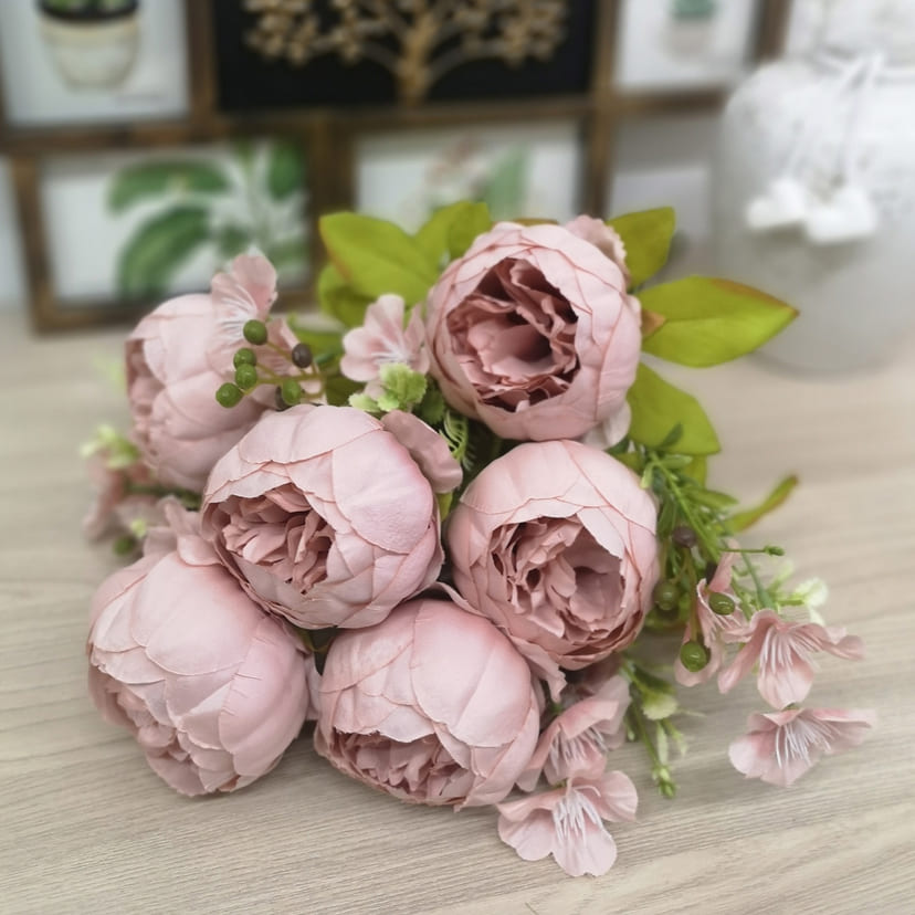Искусственные цветы в Нефтегорске | Цветы искусственные «Пионы», розовый, винтаж, букет