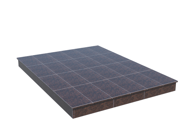 Площадки на могилу в&nbsp;Нефтегорске | Площадка с вертикальной (15 см) облицовкой Дымовским гранитом