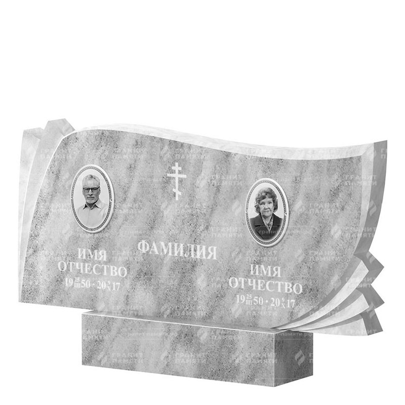 Памятники из мрамора в&nbsp;Нефтегорске | Двойной мраморный памятник ФМ-265