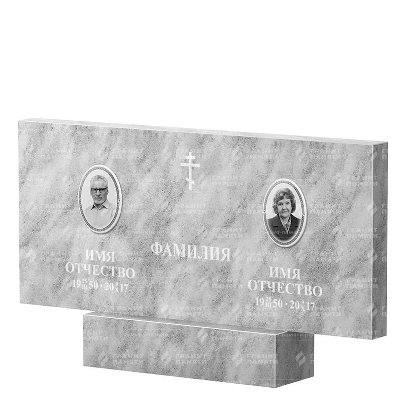 Памятники из мрамора в&nbsp;Нефтегорске | Двойной мраморный памятник, прямой