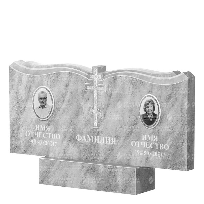 Памятники из мрамора в&nbsp;Нефтегорске | Двойной мраморный памятник ФМ-262