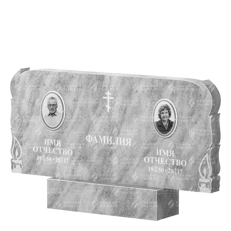 Памятники из мрамора в&nbsp;Нефтегорске | Двойной мраморный памятник ФМ-133