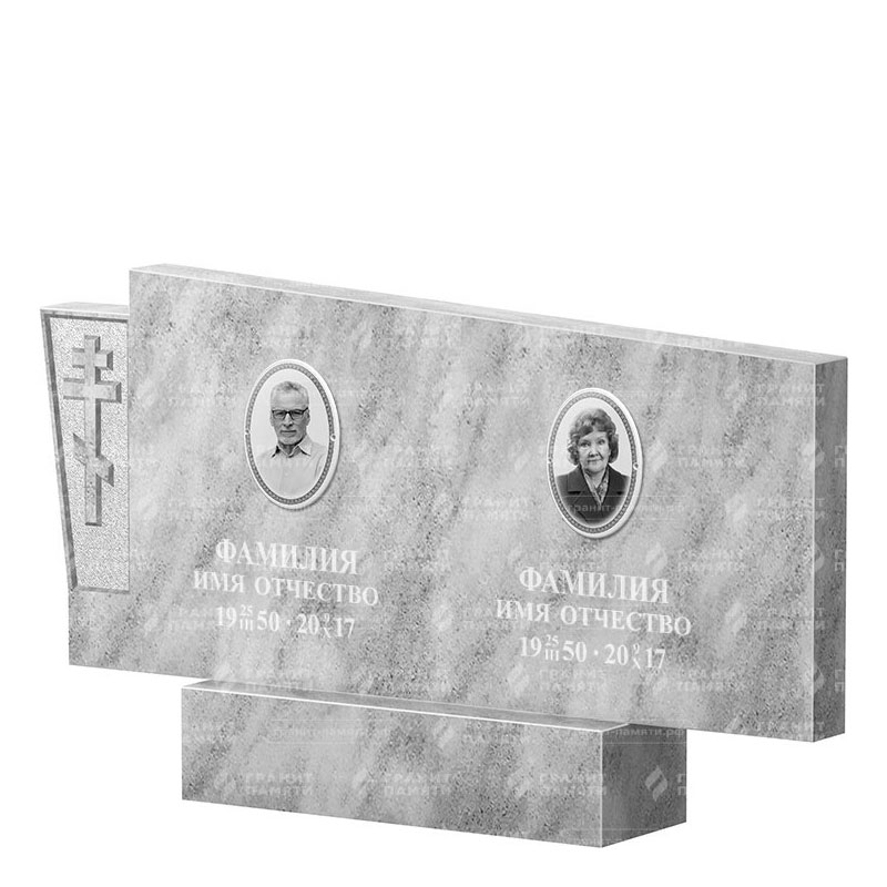 Памятники из мрамора в&nbsp;Нефтегорске | Двойной мраморный памятник ФМ-137