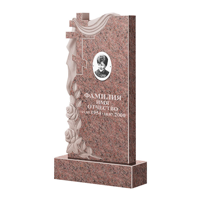Гранитные памятники в&nbsp;Нефтегорске | Памятник из гранита Розалия Pink ФГЦ-189