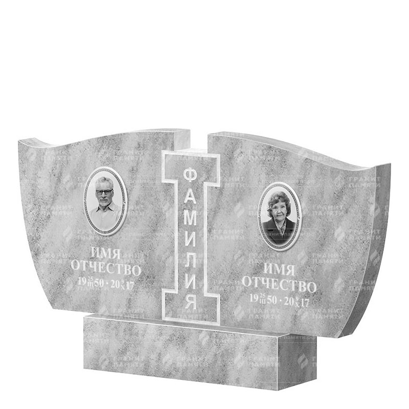 Памятники из мрамора в&nbsp;Нефтегорске | Двойной мраморный памятник ФМ-138