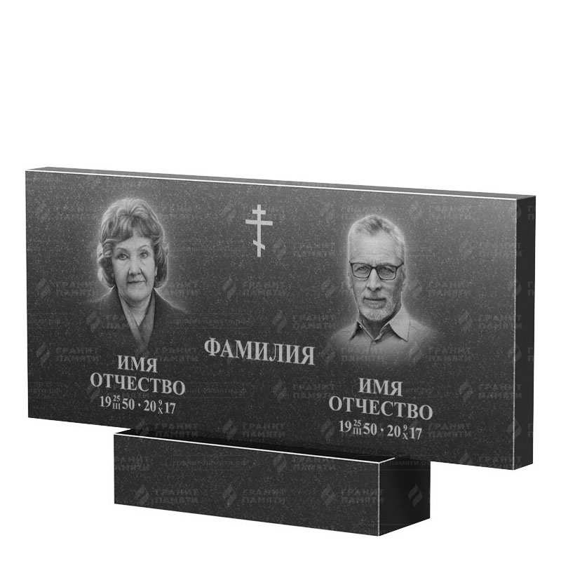 Памятники из гранита двойные в&nbsp;Нефтегорске | Двойной гранитный памятник, прямой