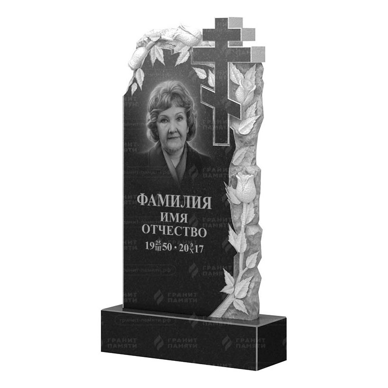Памятники из гранита с цветами в&nbsp;Нефтегорске | Гранитный памятник ФГ-088