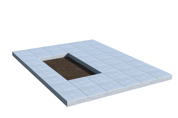 Площадки на могилу в&nbsp;Нефтегорске | Площадка с тротуарной плиткой (под цветник)