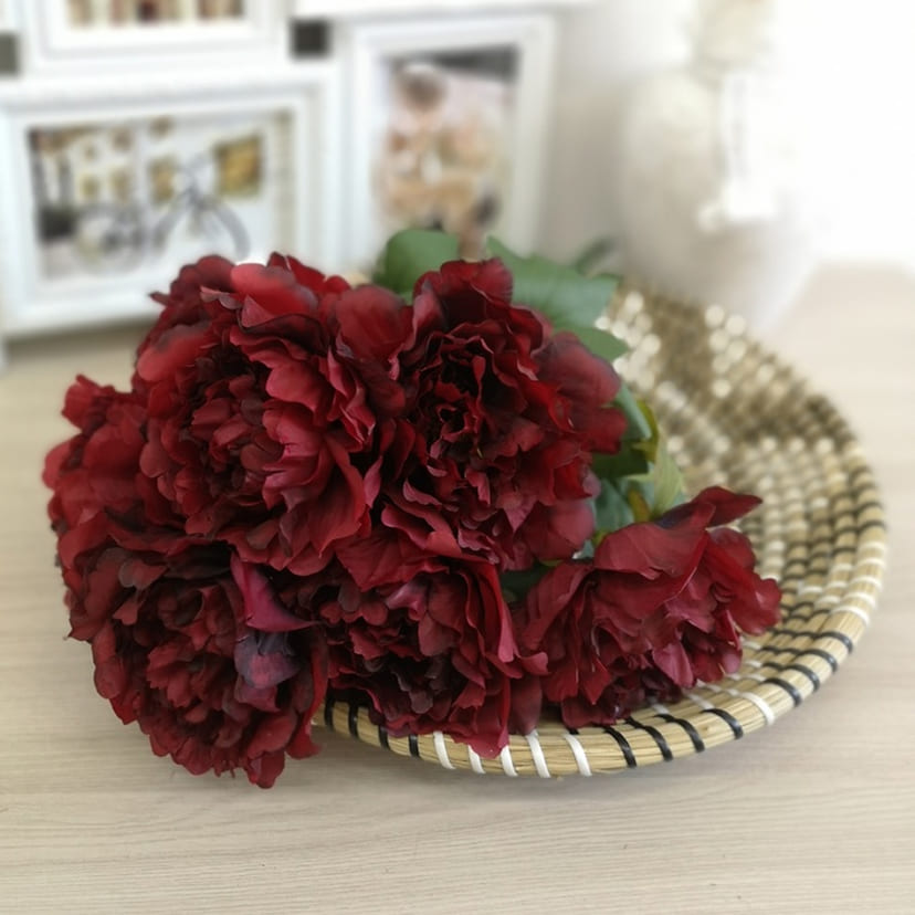 Искусственные цветы в Нефтегорске | Цветы искусственные «Пионы», бордовые, букет