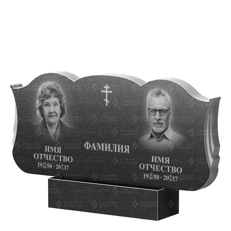 Гранитные памятники в&nbsp;Нефтегорске | Двойной гранитный памятник ФГ-261
