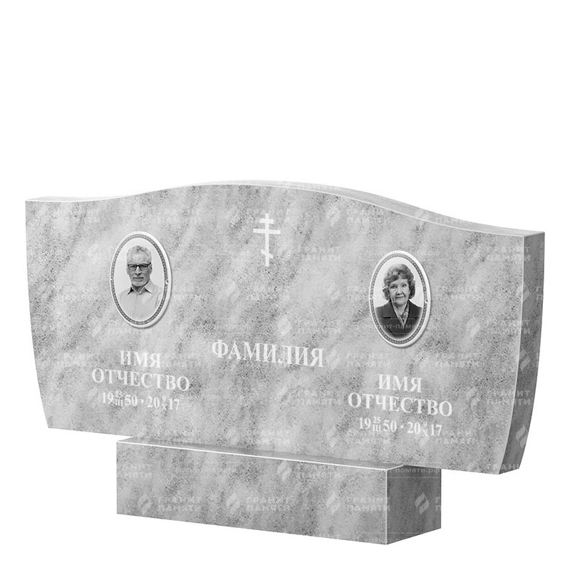 Памятники из мрамора в&nbsp;Нефтегорске | Двойной мраморный памятник ФМ-258