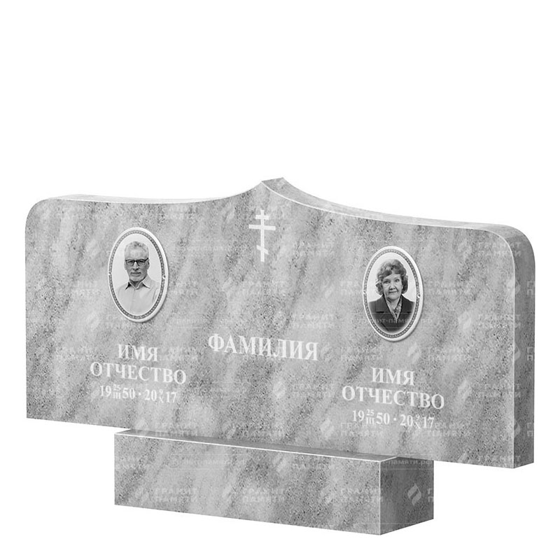Памятники из мрамора в&nbsp;Нефтегорске | Двойной мраморный памятник ФМ-260