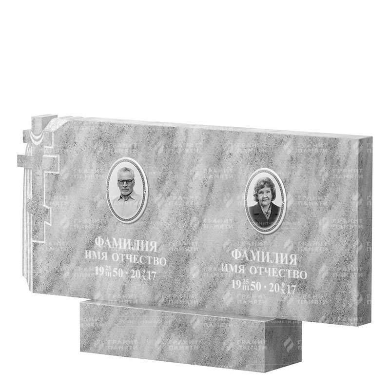 Памятники из мрамора в&nbsp;Нефтегорске | Двойной мраморный памятник ФМ-139