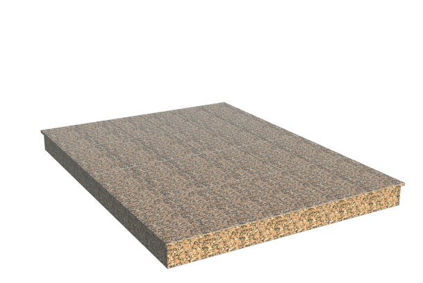 Площадки на могилу в&nbsp;Нефтегорске | Площадка с вертикальной (15 см) облицовкой Южно-султаевским гранитом