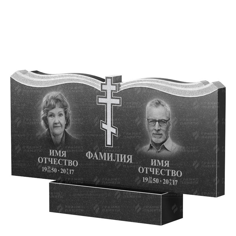 Гранитные памятники в&nbsp;Нефтегорске | Двойной гранитный памятник ФГ-262