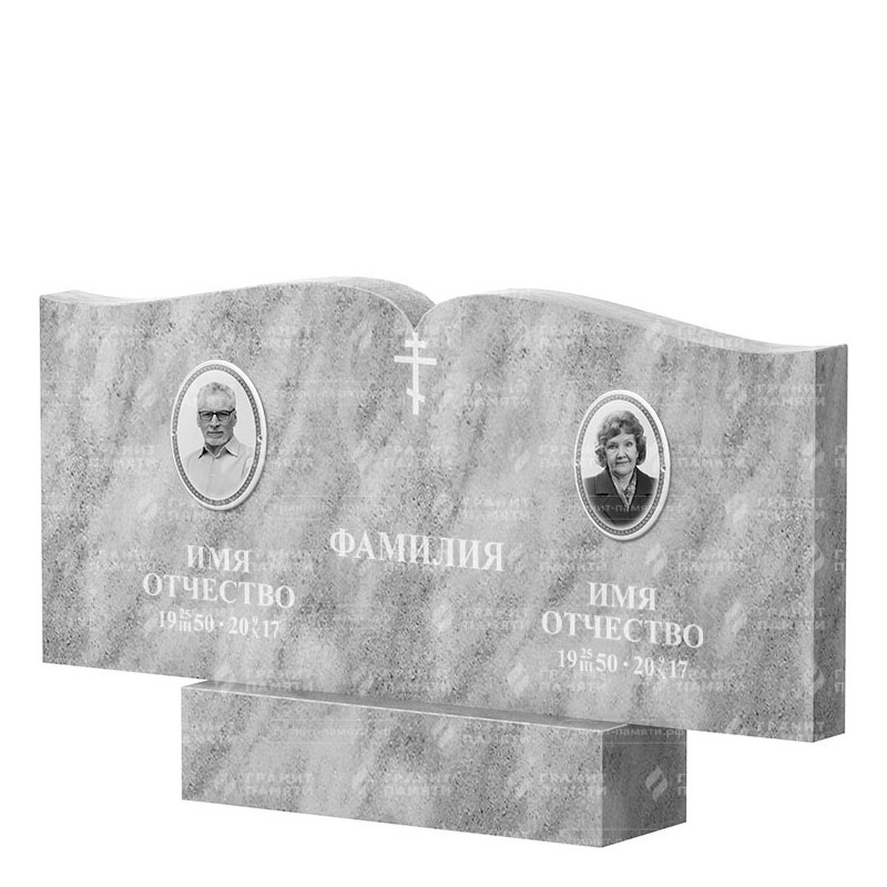 Памятники из мрамора в&nbsp;Нефтегорске | Двойной мраморный памятник ФМ-259