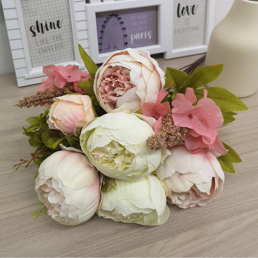 Искусственные цветы в Нефтегорске | Цветы искусственные «Пионы», молочно-розовые, букет