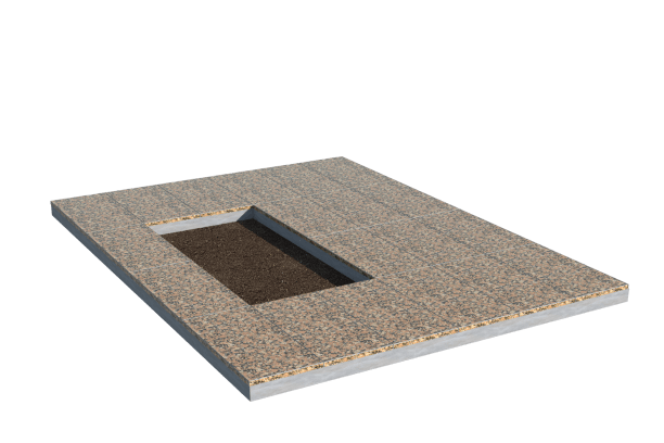 Площадки на могилу в&nbsp;Нефтегорске | Площадка с облицовкой Южно-Султаевским гранитом (под цветник)