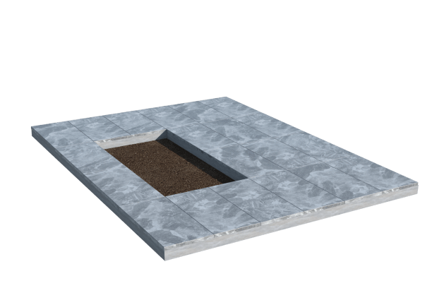 Площадки на могилу в&nbsp;Нефтегорске | Площадка с мраморной облицовкой (под цветник)