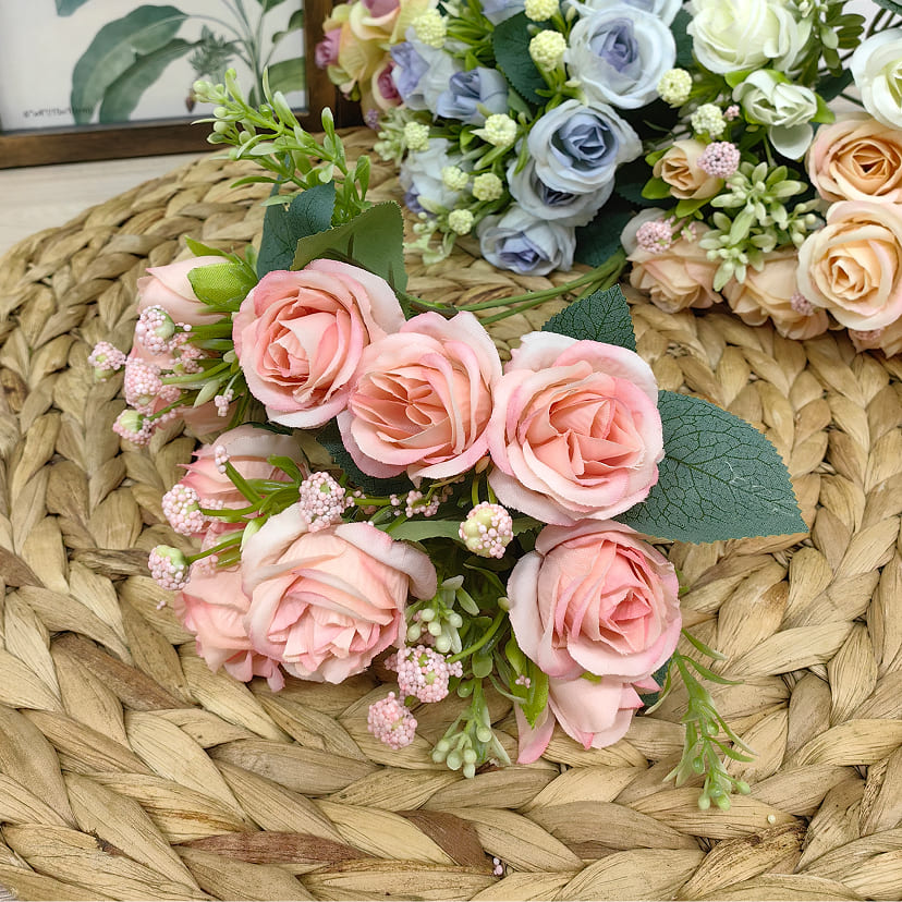 Искусственные цветы в Нефтегорске | Цветы искусственные «Розы», нежно-розовые, букет