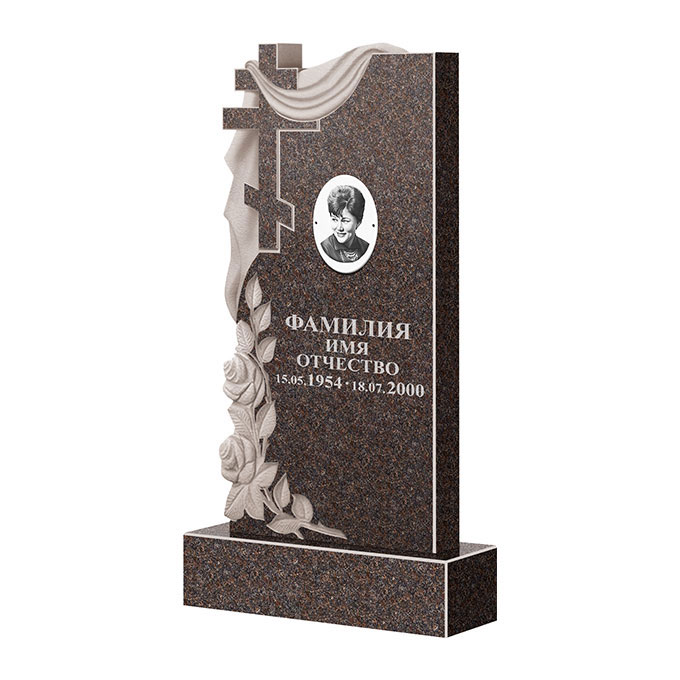 Гранитные памятники в&nbsp;Нефтегорске | Памятник из гранита Карел Brown ФГЦ-189