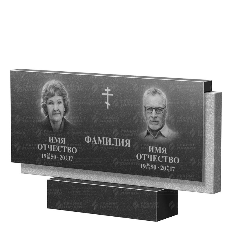 Памятники из гранита двойные в&nbsp;Нефтегорске | Двойной гранитный памятник ФГ-132
