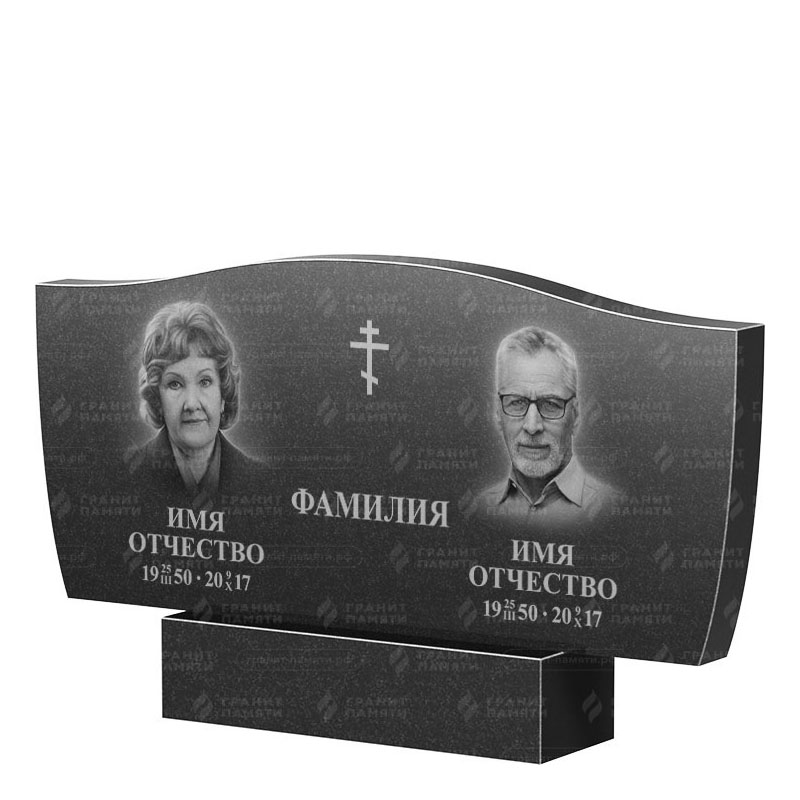 Памятники из гранита двойные в&nbsp;Нефтегорске | Двойной гранитный памятник ФГ-258