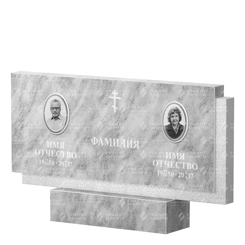 Памятники из мрамора в&nbsp;Нефтегорске | Двойной мраморный памятник ФМ-132