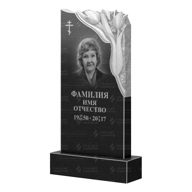 Памятники из гранита с цветами в&nbsp;Нефтегорске | Гранитный памятник ФГ-113